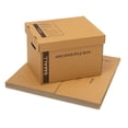 thumbnail image 1 of 12 - Pack 15x12x10 Small Standard File Storage Moving Box with Lid Letter Handles, 1 of 8