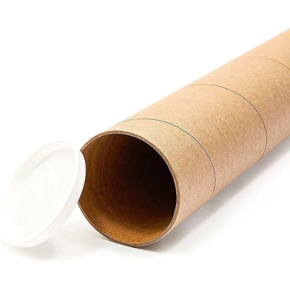 supplyhut 24 3" x 12" Round Cardboard Shipping Mailing Tube Tubes With End Caps