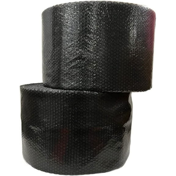 supplyhut 3/16'' Small Bubble Cushioning Wrap Black Roll 250' x 12'' 250FT Perf 12''