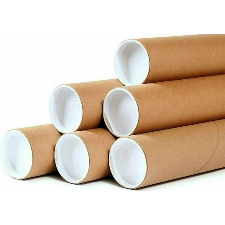 supplyhut 50 - 1.5 x 18 Round Cardboard Shipping Mailing Tube Tubes With  End Caps 