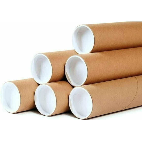 supplyhut 50 - 2" x 26" Round Cardboard Shipping Mailing Tube Tubes With End Caps