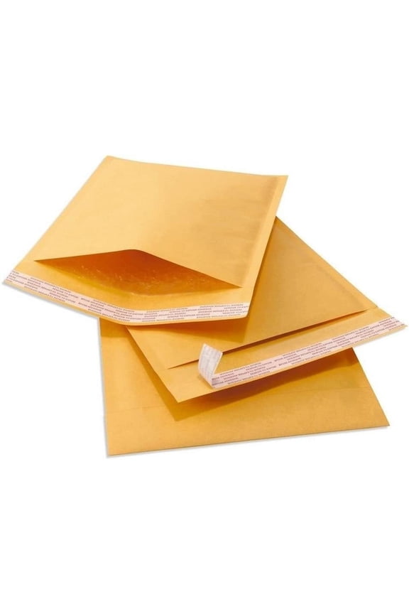 Lightweight Kraft Paper Self-Seal Bubble Mailers Case, 4" x 8", Gold, 500 Count