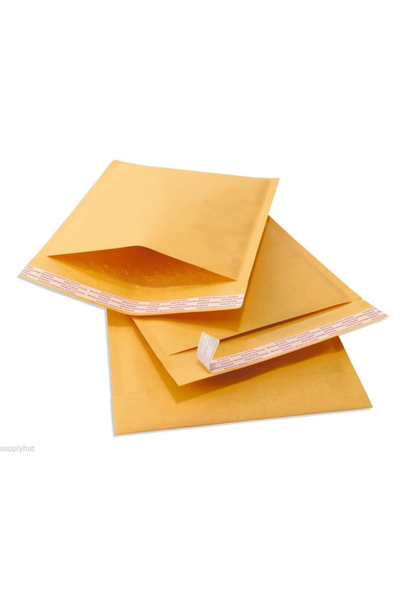 Lightweight Kraft Paper Self-Seal Bubble Mailers Case, 4"x8", Brown, 10 Count