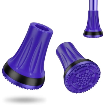 SupreGear 3/4 inch Heavy Duty Rubber Cane Tips, Non-Slip Replacement Feet, 2-Pack, Puple