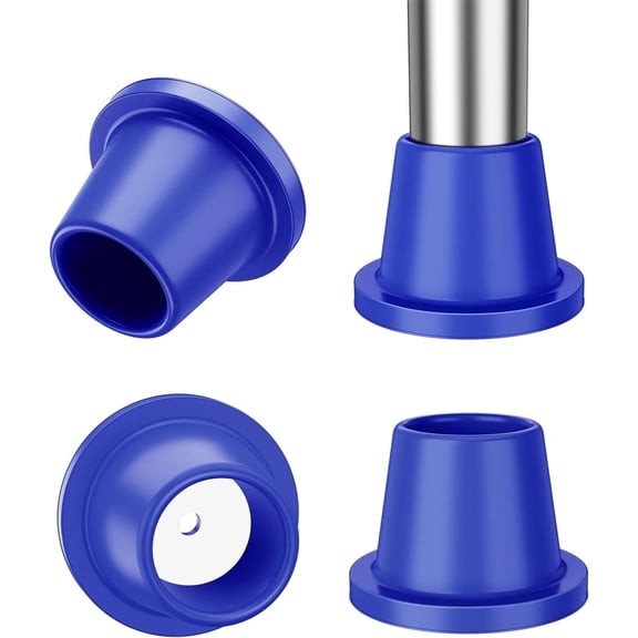 SupreGear 1-1/8" replacement feet for shower chair, bath seat, tub transfer bench, 4-Pack, Blue