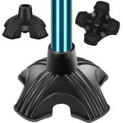 SupreGear 3/4-Inch Quad Cane Tips, Wide Base Rubber Non-Slip Feet for Stable Self-Standing Support