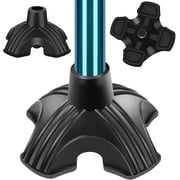 SupreGear 3/4-Inch Quad Cane Tips, Wide Base Rubber Non-Slip Feet for Stable Self-Standing Support