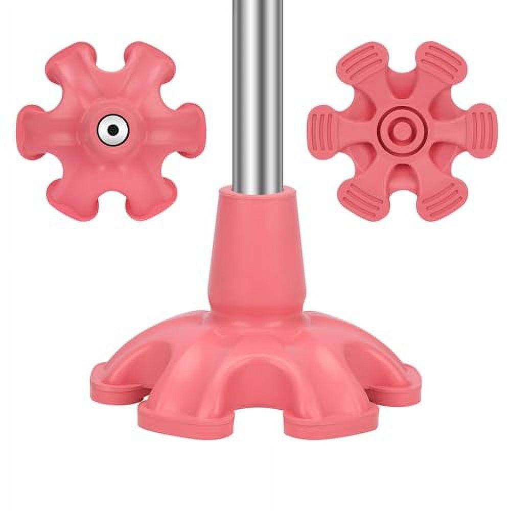 SupreGear Cane Tip, 3/4 inch Self-Standing Rubber Cane Tip, Extreme Six Point Non-Slip Cane Tip,Pink