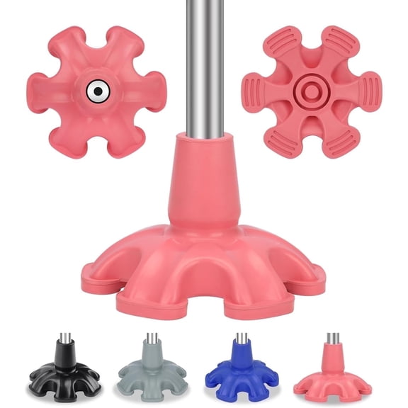 SupreGear Heavy-Duty Non-Slip Rubber Cane Tip Replacement, Durable All-Terrain Grip Pink, 3/4''