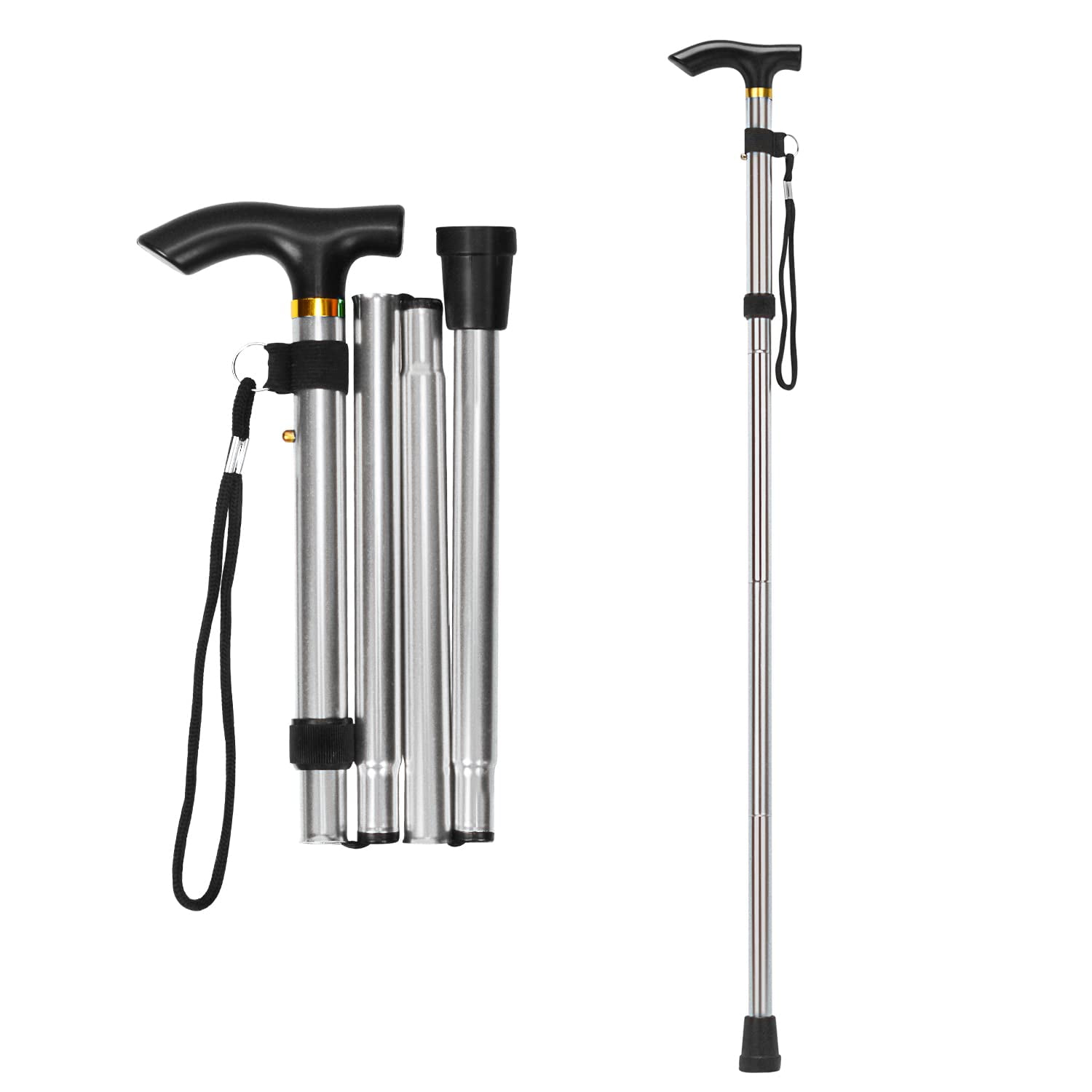Topyond Foldable Walking Cane - Versatile Aid Walking Stick for Men, Women  - Adjustable Height Handle Crutch Folding Trekking Hiking Pole for Walking,  Trekking, and Hiking : : Health & Personal Care
