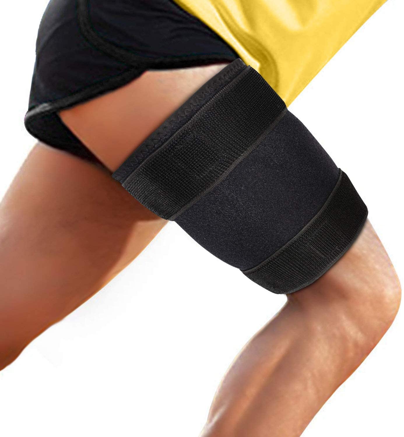 supregear Thigh Brace, Adjustable Hamstring Compression Sleeve for Women  Men - Black 