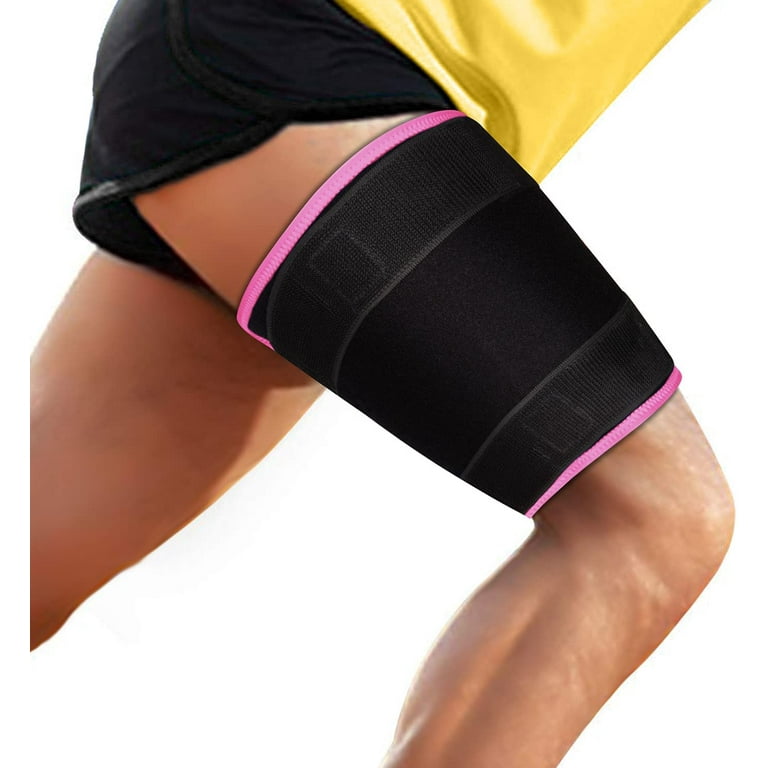 supregear Thigh Brace, Adjustable Neoprene Thigh Wrap Hamstring Compression  Thigh Sleeve (Pink) 