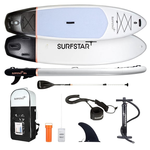 surfstar Inflatable Stand Up Paddle Board Set 10'6" X 33" X 6" White with Accessories
