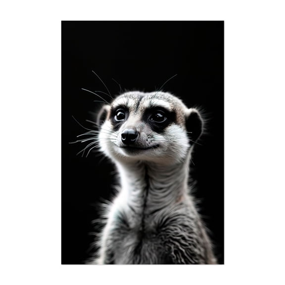 suricatta - Photography Animal Wildlife Portrait Nature Minimalist Illustration Unframed Wall Art Print 20 x 28 inches