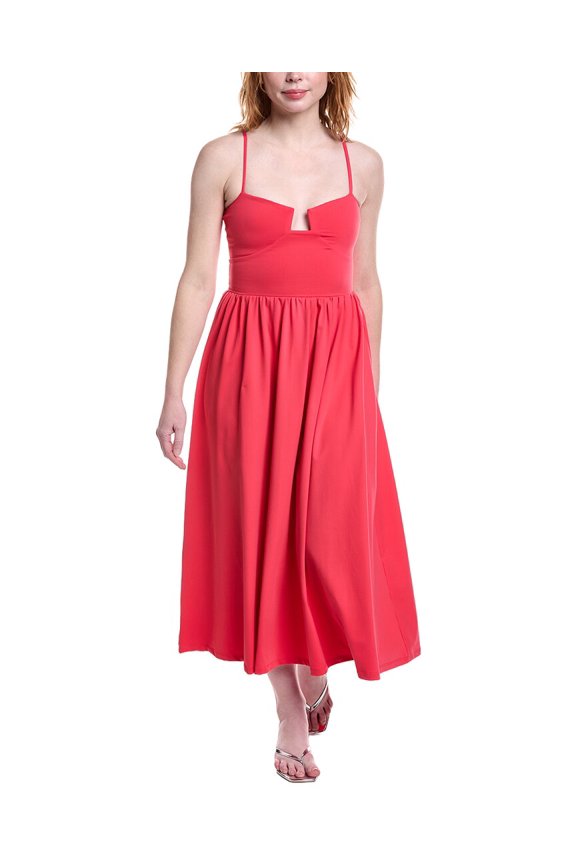 womens Angled Wire String Maxi Dress, m, Pink