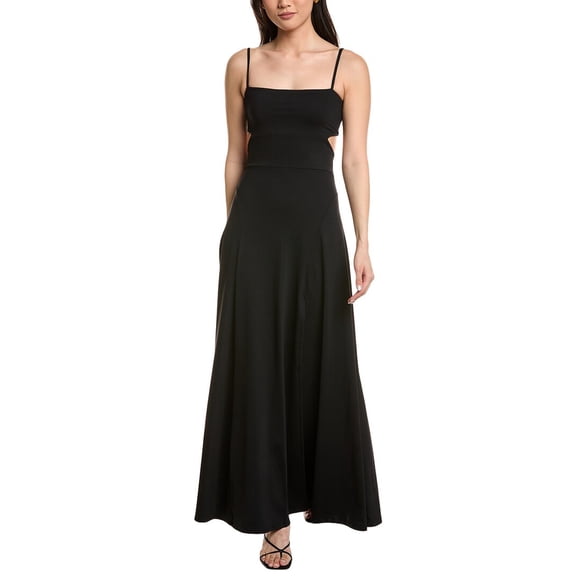susana monaco womens Carryover Cut Out Open String Dress, l, Black