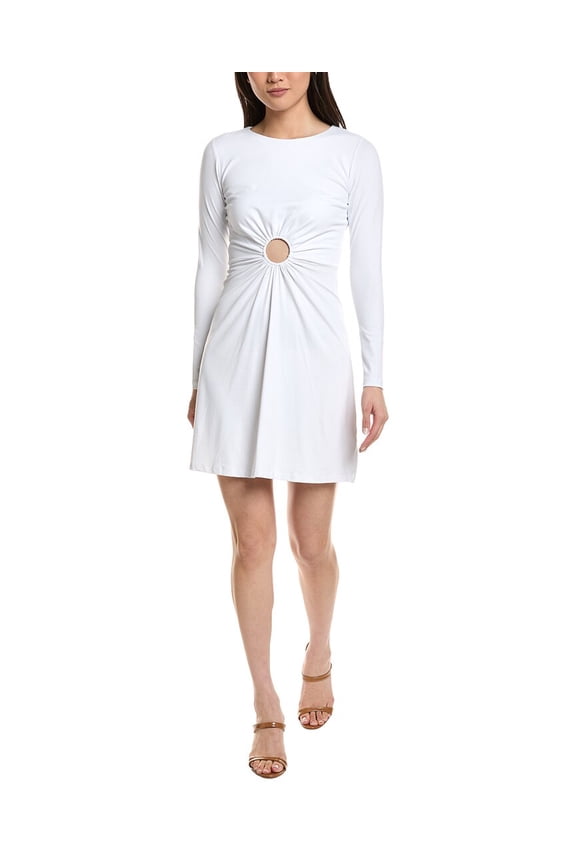 womens Center Circle Dress, m, White