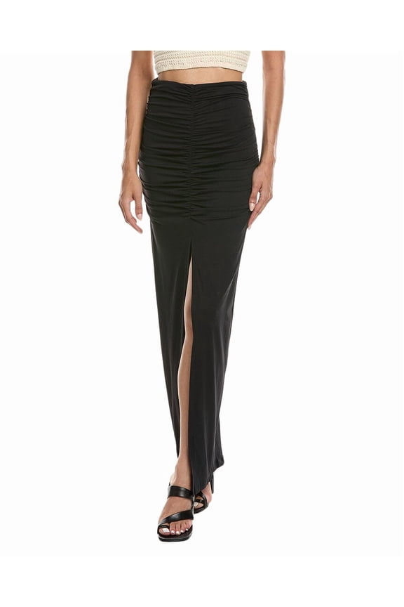 womens Gathered Skirt, XS/2, Black