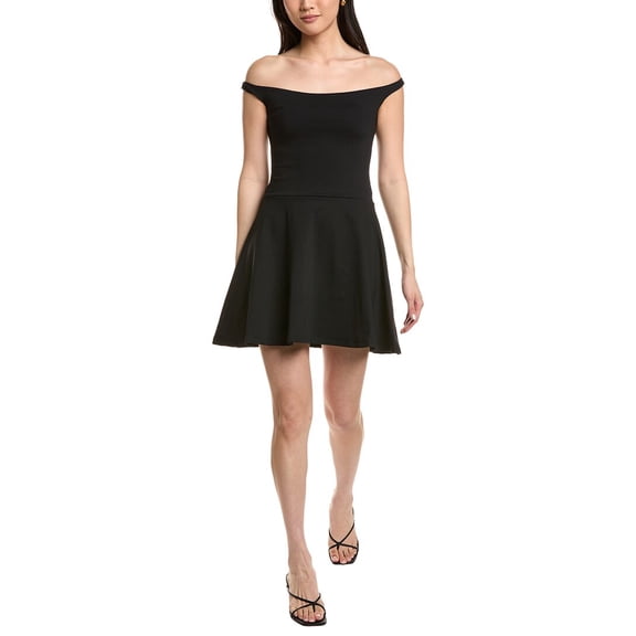 susana monaco womens Off Shoulder Dress, xs, Black