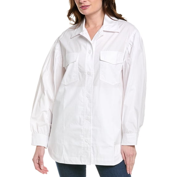 susana monaco womens Poplin Shirt Jacket, s, White