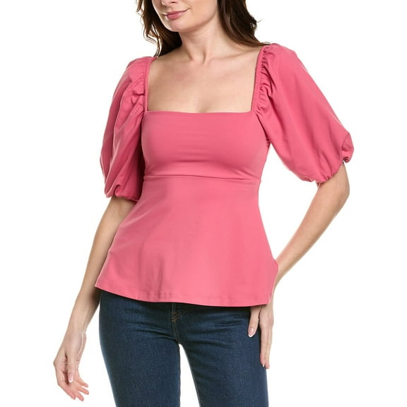 susana monaco womens  Puff Sleeve Top, s, Pink