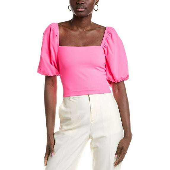 susana monaco womens Puff Sleeve Top, xs, Pink