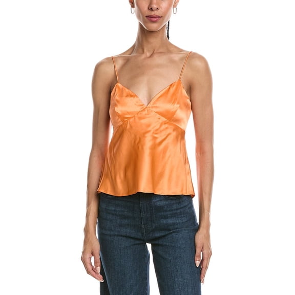 susana monaco womens Silk Tie Back Top, M/6, Blue