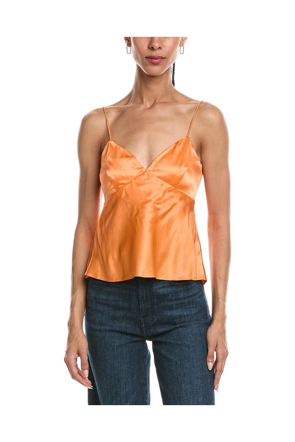 womens Silk Tie Back Top, M/6, Blue