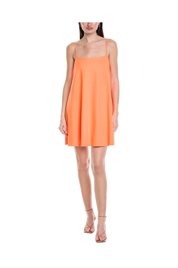 womens String Flare Mini Dress, m, Orange