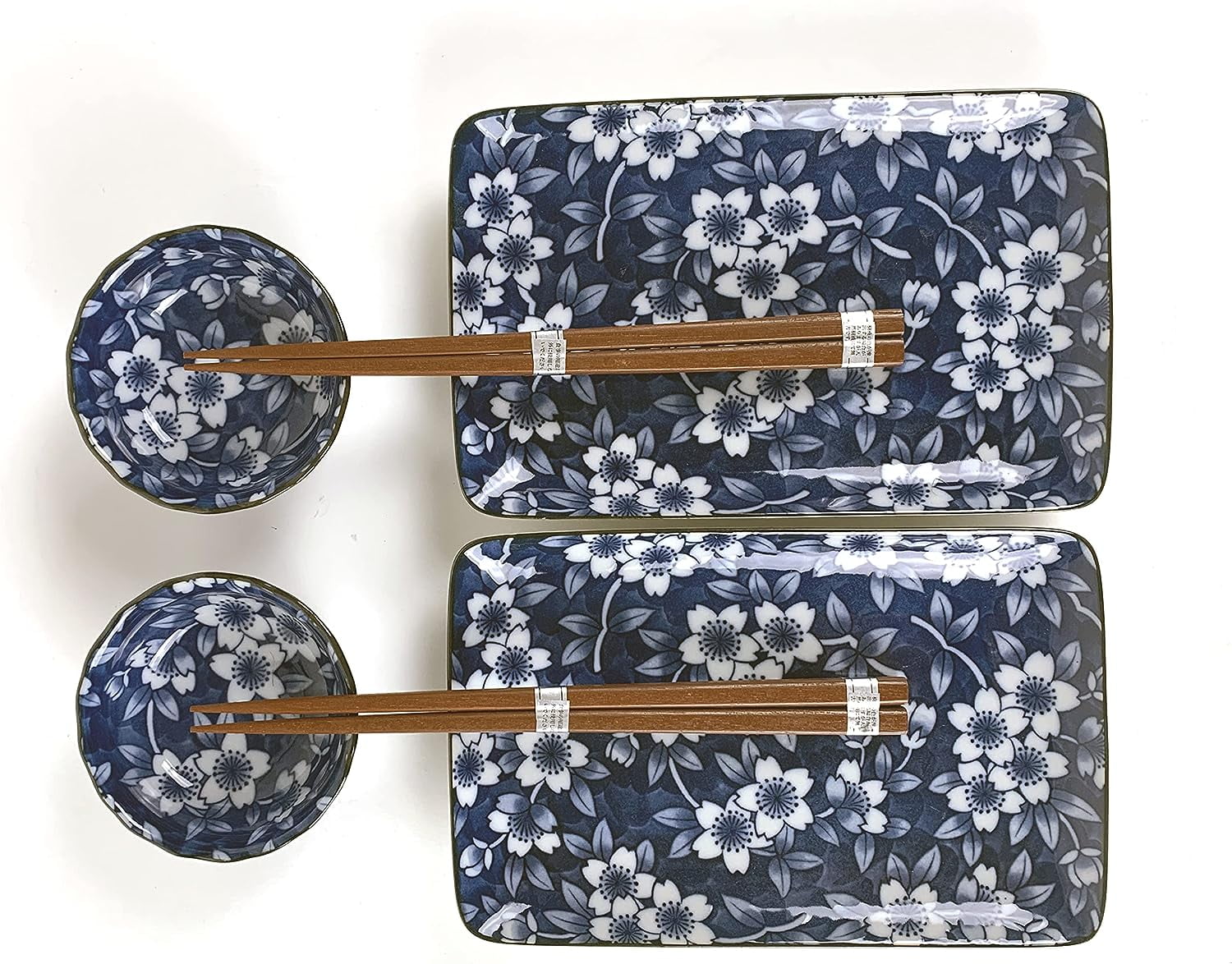 sushi set porcelain sushi plates soy sauce dipping bowls and chopsticks