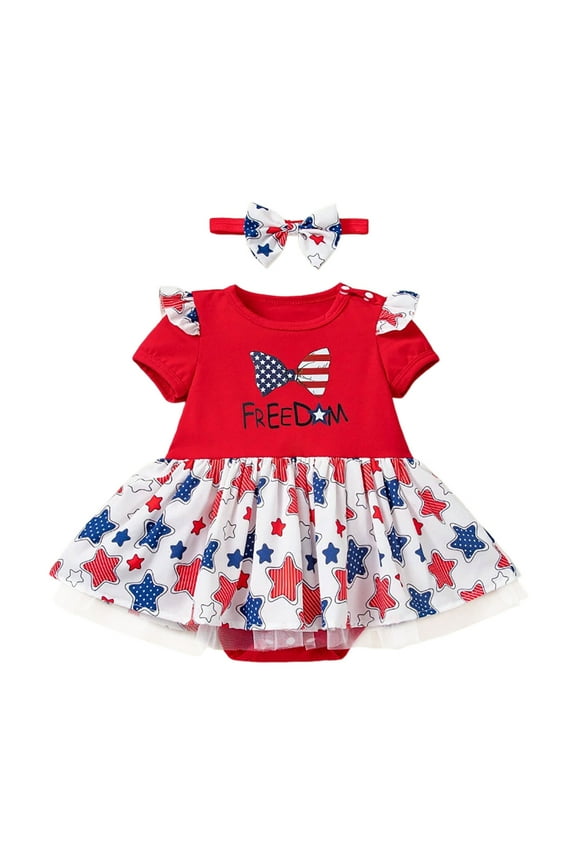 Adorable Baby Girl Two Piece Set Casual Daily Wear Round Neck Printed Star Pattern Outfits 2 piece for Toddlers Spring Summer Fall Seasons,Hot Pink,6-9Months