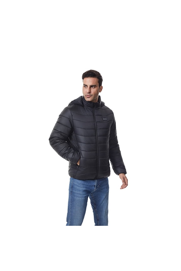 Advanced Smart Temperature Control Heated Jacket for Men Winter Warm Charging Thermal Windproof Cold Weather Outdoor Coat - Black