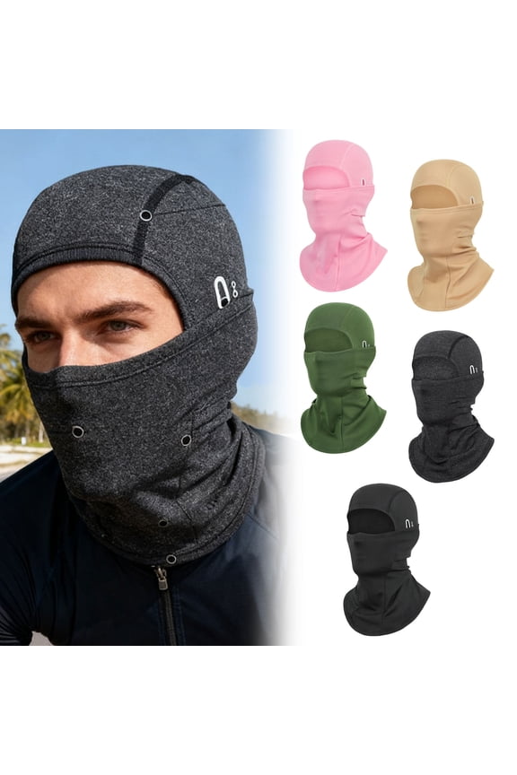 Balaclava Cycling Face Mask with Glasses Holes Summer Cooling Ice Silk Mesh Moto Sun Protection Ski for Men Women Khaki