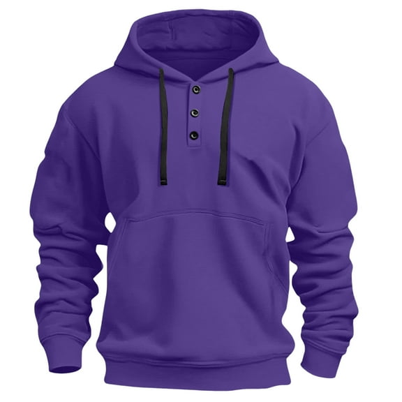 sususu Baseball Hoodie for Men Pullover Hooded Sweatshirt Lined Soft Comfortable Casual Long Sleeve Outdoor Athletic Jacket For Fall Winter,Purple,S