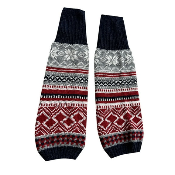 sususu Boot Socks Women,Warm Knitted Leg Warmers for Women – Cozy Autumn Winter Thick Striped Ruffled Socks – Stylish Geometric Color Block Calf Socks