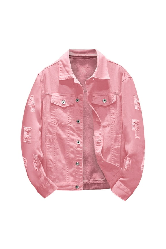 Denim Hoodie,Yellow Brown Jacket Men,Classic Denim Jacket Coat Autumn Spring Fashion Casual Solid Color Button Front Blouse Top Outerwear