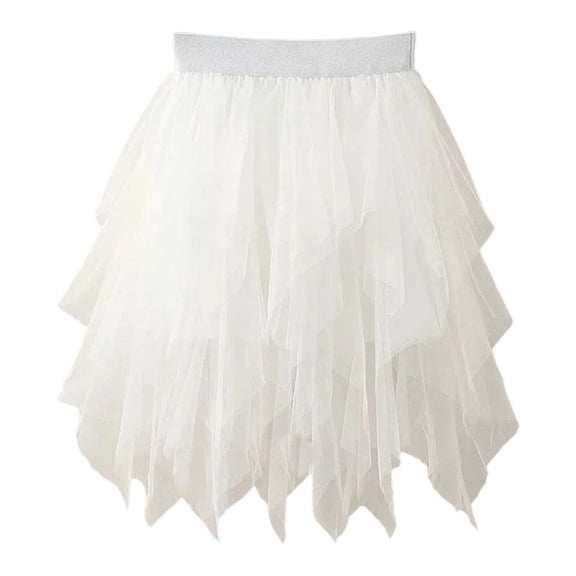 sususu Dresses for Girls 14-16 Girls Tiered Skirt Dress Featuring Asymmetric Hemline And Rainbow Design For All Seasons Dress Up Clothes for Girls