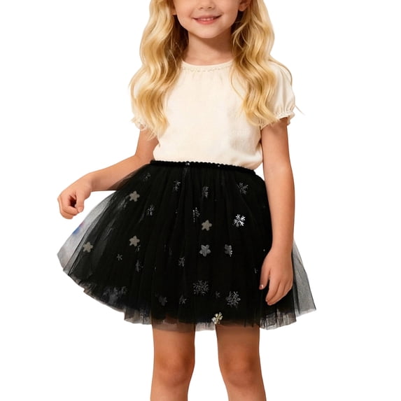 sususu Dresses for Girls 12-14 Girls Ballet Skirt with Snowflake Sequin Embroidery for Dance Party Performance and Dress Up Clothes for Girls
