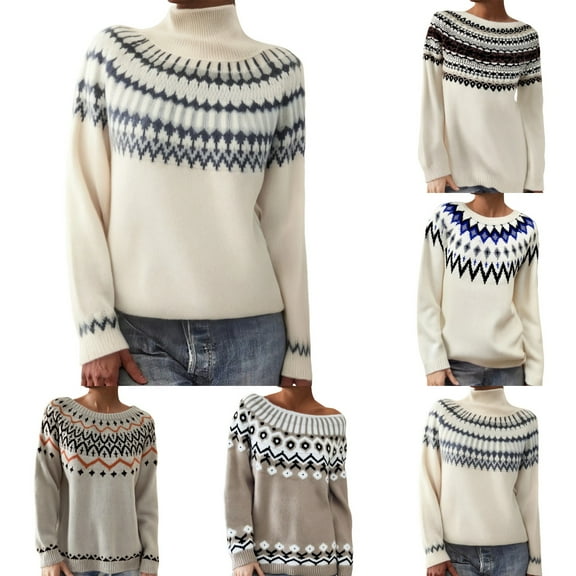 sususu Fall Sweaters for Women Casual Knitted Sweaters Long Sleeve Crewneck Retro Lightweight Pullover Jumper Top,A03-Blue,M