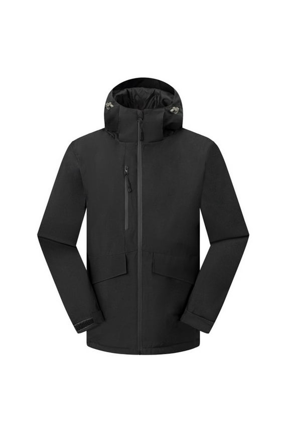 Jacket Mens Full Zip ,Casual Jackets Lined Outdoor Jacket For Adventure Travel,Black,XL