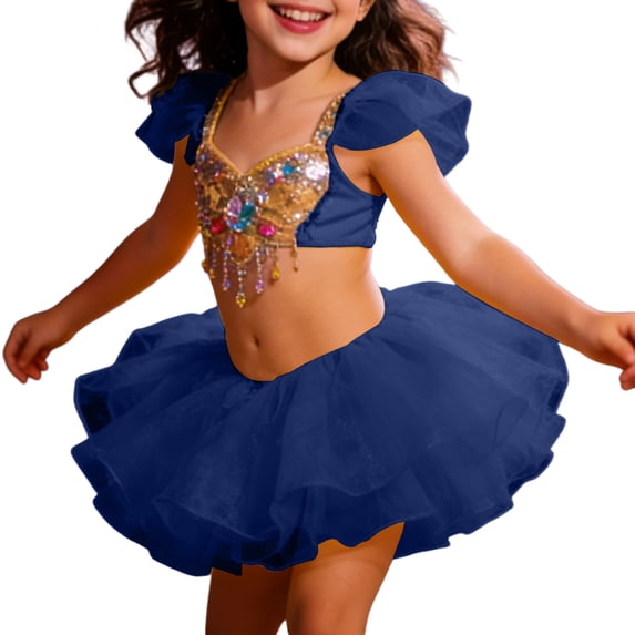 sususu Flower Girl Dresses for Wedding Girls Ballet Tutu Skirt Sparkly Leotard Dress For Dance Performance Recital Party Play Dress Up Clothes for Girls