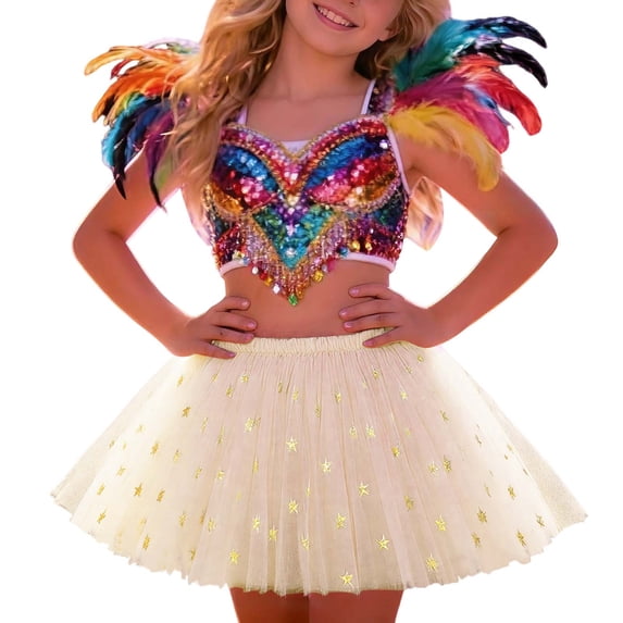 sususu Girl Dress Up Clothes for Play Girls Dance Skirt for Ballet Performance and Party Wear with Dress Up Clothes for Girls