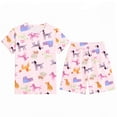 thumbnail image 1 of sususu Girls Outfits 2 piece Animal Print Short Sleeve Pajama Set Soft Summer Sleepwear for Toddlers and Kids Age 3-12 Years,Pink,8-9 Years, 1 of 2