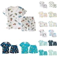 thumbnail image 1 of sususu Girls Outfits 2 piece Animal Print Short Sleeve Pajama Set Soft Summer Sleepwear for Toddlers and Kids, 1 of 7