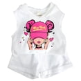 thumbnail image 1 of sususu Girls Outfits 2 piece Summer Casual Playwear Set Cute Printed Tank Top And Shorts Toddler Kids Two Piece Outfit Comfortable For Ages 2 to 13 Years,White2,3-4 Years, 1 of 3