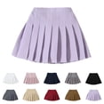 thumbnail image 1 of sususu Girls Pleated Skirt 5-6T Kids Tennis Elastic Waist Uniform Plaid Skirt Black, 1 of 5