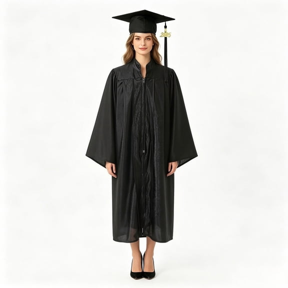sususu Graduation Gown Cap Tassel Set Unisex Matte Graduation Gown for High School & Black XXL