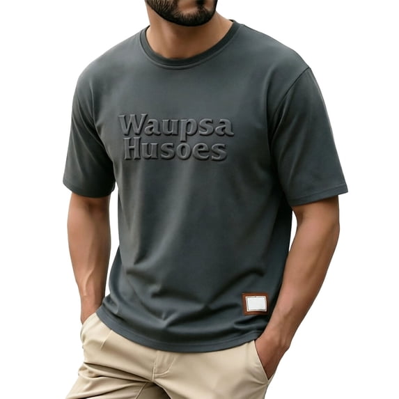sususu Gym Shirts Men , Men's Undershirts , Fashionable Stamp Print Crew Neck Short Sleeve Tee For Men Casual Comfort Fit Basic Top Daily Wear Summer T-Shirt