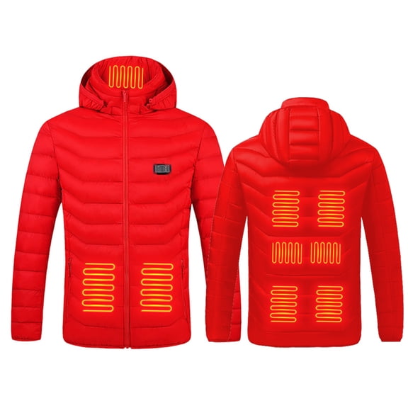 sususu Heated Jackets for Men,Smart Temperature Control Winter Heated Jacket For Outdoor Cold Weather Activities With Advanced Heating Technology - Red