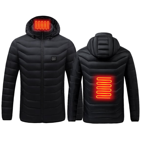 sususu Heated Jackets for Men, Winter Heated Advanced Technology Extreme Cold Weather Outdoor Activities Jacket Coat For Men - Black